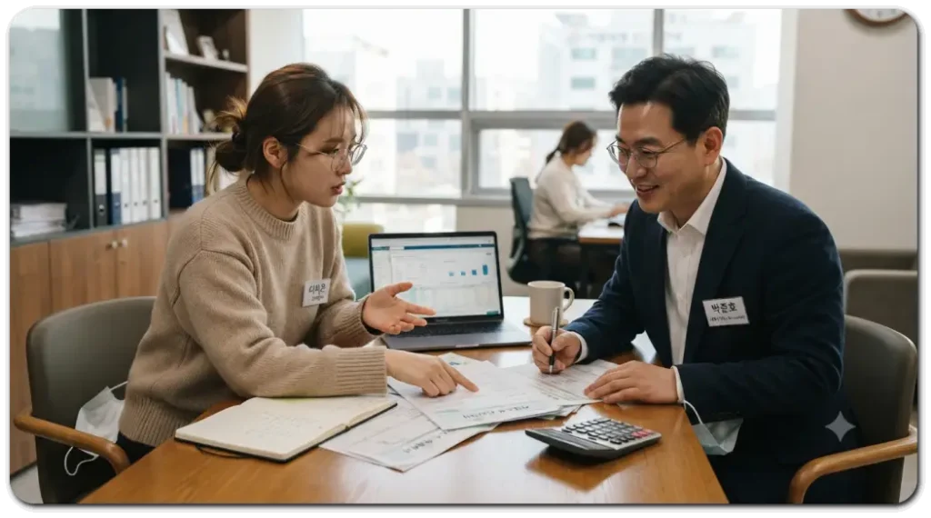 세무사에게-종합소득세-상담하는-프리랜서