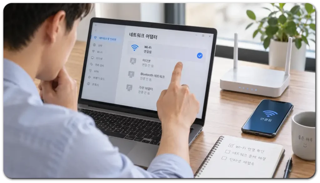 노트북에서-현재-연결된-Wi‑Fi-확인