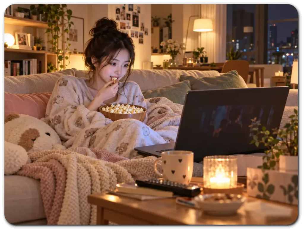 저렴하게-넷플릭스-보고있는-여성